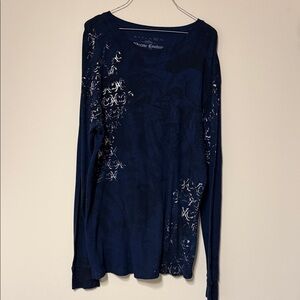 Xtreme Couture Collection Men's Navy Long Sleeve Shirt